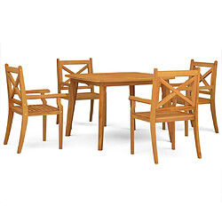 Salle à manger de jardin 5 pcs,Table et chaise à dîner Bois d'acacia solide -MN64750