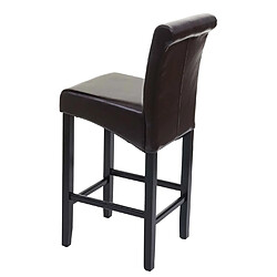 Acheter Mendler Tabouret de bar HWC-C33, tabouret de comptoir, bois ~ brun, pieds foncés, cuir