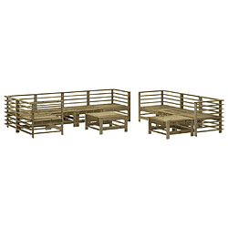 Avis Maison Chic Salon de jardin 10 pcs + coussins - Mobilier/Meubles de jardin - Table et chaises d'extérieur bois de pin imprégné -MN21109