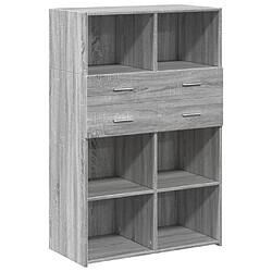 vidaXL Buffet haut sonoma gris 80x42,5x124 cm bois d'ingénierie