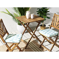 Beliani Lot de 2 coussins de jardin bleu et blanc 37 x 34 cm TERNI