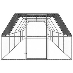 vidaXL Poulailler 3x12x2 m acier galvanisé