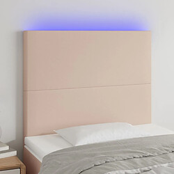 Maison Chic Tête de lit scandinave à LED,meuble de chambre Cappuccino 80x5x118/128 cm Similicuir -MN52208