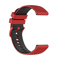 Avizar Bracelet pour Huawei Watch GT3 46mm Silicone BiColore Texturé Rouge / Noir