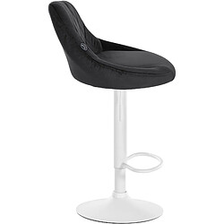 Avis Decoshop26 Tabouret de bar en velours noir coutures décoratives pivotant support métal blanc TDB10661