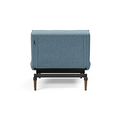 Avis Inside 75 INNOVATION LIVING Fauteuil SPLITBACK STYLETTO convertible lit 90*115 cm pieds fuseau noyer tissu Mixed Dance Light Blue