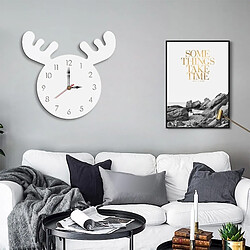 Wewoo Horloge murale décorative de salon en forme de tête de cerf blanc