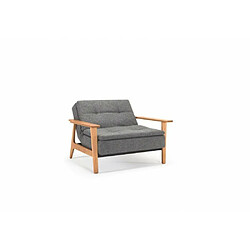 Inside 75 INNOVATION LIVING Fauteuil design DUBLEXO FREJ gris Twist Charcoal convertible lit 90*115 cm piétement chêne clair