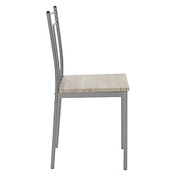 Avis ML-Design Set table de salle à manger avec 4 chaises 110 cm chêne clair pieds en acier