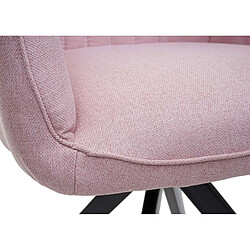 Decoshop26 Chaise de salle à manger fauteuil de bureau en tissu rose en acier design rétro 04_0002279 pas cher