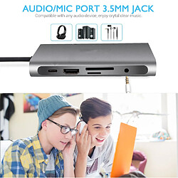 Universal Adaptateur C USB 3.0 4K HDMI compatible VGA RJ45 10 en 1 Apple Notebook Pro Hub 3 | Adaptateur C