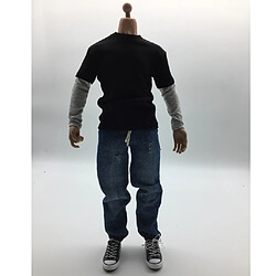 1/6 Échelle Homme Vêtements Noir Long T-shirt Jeans Toile Chaussures Set Pour 12 '' Action Figure