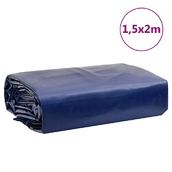 vidaXL Bâche bleu 1,5x2 m 650 g/m² pas cher