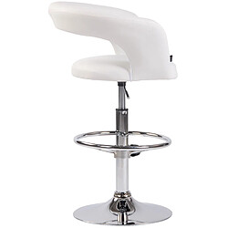 Avis Decoshop26 Lot de 2 tabourets de bar assise moderne en PVC blanc pieds et repose-pieds en métal chromé 10_0004216