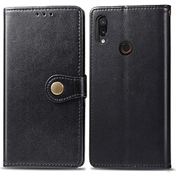 Wewoo Housse Coque Étui en cuir de protection pour téléphone portable avec boucle photocadre photo et fente carteportefeuille et support Xiaomi Redmi 7 noir