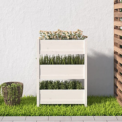 Avis Maison Chic Jardinière,Bac à fleurs - pot de fleur Blanc 77x25x104,5 cm Bois massif de pin -GKD94379