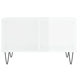 Acheter Maison Chic Table basse,Table Console Table d'appoint, Table pour salon Blanc brillant 60x50x36,5 cm Bois d'ingénierie -MN34509