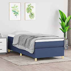 vidaXL Cadre de lit sans matelas bleu 100x200 cm tissu