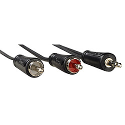 HAMA Câble audio, fiche jack mâle 3,5mm - 2 fiches RCA mâles, stéréo, 0,75m