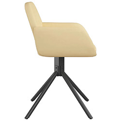 Acheter vidaXL Chaises pivotantes à manger lot de 2 Crème Velours