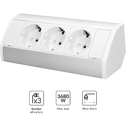 Avis ORNO GM-9001/(GS) Multiprise Electrique D'angle Idéal pour Cuisine, Bureau et Plan de Travail, Montage en saillie à 45°, 3680W - Type De Prise Allemand - Schuko (Blanc)