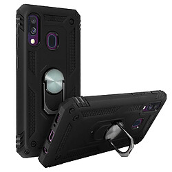 Avizar Coque Galaxy A40 Bi matière Rigide et Souple Bague Support Vidéo noir