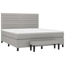 Avis Maison Chic Lit Adulte - Lit simple Lit à sommier tapissier avec matelas moelleux - Meuble de Chambre - Gris clair 160x200cm Tissu -MN89580