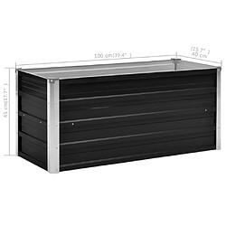 vidaXL Lit surélevé de jardin Anthracite 100x40x45 cm Acier galvanisé pas cher