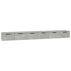 Maison Chic Lot de 2 Armoire murale suspendue,Meuble de Rangement Gris béton 102x30x20 cm Bois d'ingénierie -MN50426