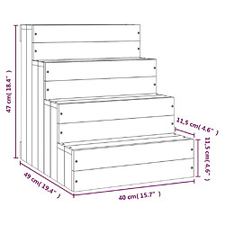 vidaXL Escalier pour animaux de compagnie Blanc 40x49x47cm Bois de pin pas cher