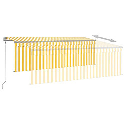 Acheter Maison Chic Auvent automatique | Store banne extérieur | Marquise rétractable avec store 4,5x3m Jaune et blanc -MN40682