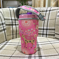 Pochette de support de porte-gobelet pour la tasse isolée par cerf rose