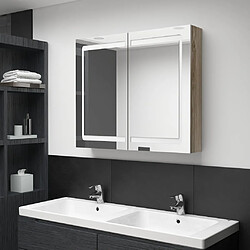 vidaXL Armoire de salle de bain à miroir LED Chêne 80x12x68 cm