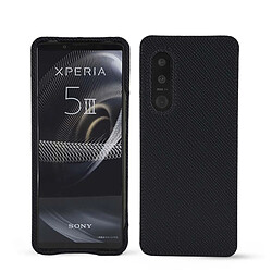 Coque cuir Sony Xperia 5 III - Coque arrière - Noir élégant ( Noir / Black ) - NOREVE