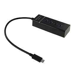 Wewoo Câble noir pour Samsung Galaxy S8 & S8 + / LG G6 / Huawei P10 & P10 Plus / Xiaomi Mi6 & Max 2 et autres Smartphones, Longueur: 30cm USB-C / Type-C 3.1 Mâle à 4 ports Hub USB 3.0