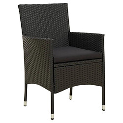 Avis Maison Chic Mobilier à dîner 7 pcs de jardin avec coussins - Ensemble table et chaises d'extérieur - Salon/Mobilier de jardin classique Résine tressée Noir -MN74815