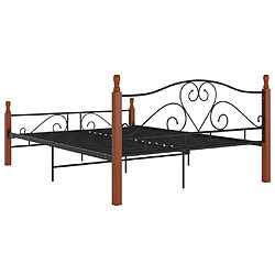 Acheter vidaXL Cadre de lit sans matelas noir métal 160x200 cm