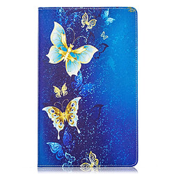 Etui en PU motif imprimé avec support papillons élégants pour votre Samsung Galaxy Tab A 10.1 (2019) T510