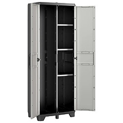 Keter Armoire de rangement polyvalente Gear Noir et gris 182 cm