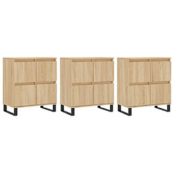 vidaXL Buffets 3 pcs Chêne sonoma Bois d'ingénierie