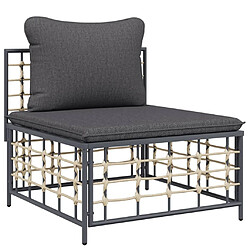 Maison Chic Salon de jardin 6 pcs + coussins - Mobilier/Meubles de jardin - Table et chaises d'extérieur anthracite résine tressée -MN70143 pas cher