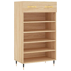 Maison Chic Armoire à Chaussures,Meuble de Rangement à Chaussures chêne sonoma 60x35x105cm bois d'ingénierie -MN50271