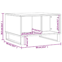 vidaXL Table basse Gris béton 60x50x36,5 cm Bois d'ingénierie pas cher