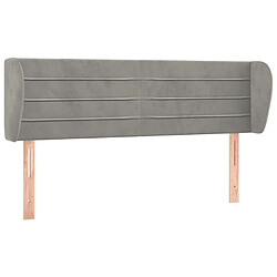 vidaXL Tête de lit avec oreilles Gris clair 147x23x78/88 cm Velours