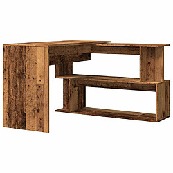 vidaXL Bureau d'angle vieux bois 200,5x50x76 cm bois d'ingénierie