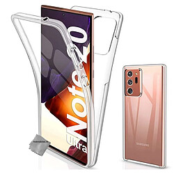 Htdmobiles Coque silicone gel fine 360 integrale (avant et arriere) pour Samsung Galaxy Note 20 Ultra + film ecran - TRANSPARENT