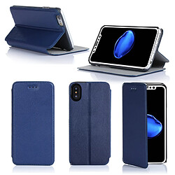 Etui luxe Apple iPhone XS 5,8 pouces Ultra Slim bleu Style Cuir avec stand - Housse coque de protection smartphone 2018 / 2019 iPhoneXS bleue - Accessoires pochette XEPTIO : Exceptional case !