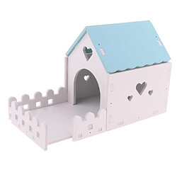 Jouets de jeu de cabane en cachette de maison de hamster en bois pour souris bleue