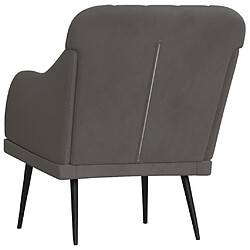 Acheter vidaXL Fauteuil Gris foncé 63x76x80 cm Velours