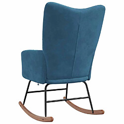 Acheter vidaXL Chaise à bascule Bleu Velours